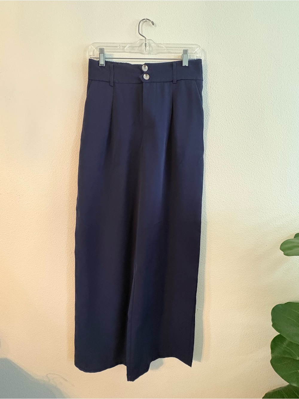Men's Navy Wide-Leg Pants